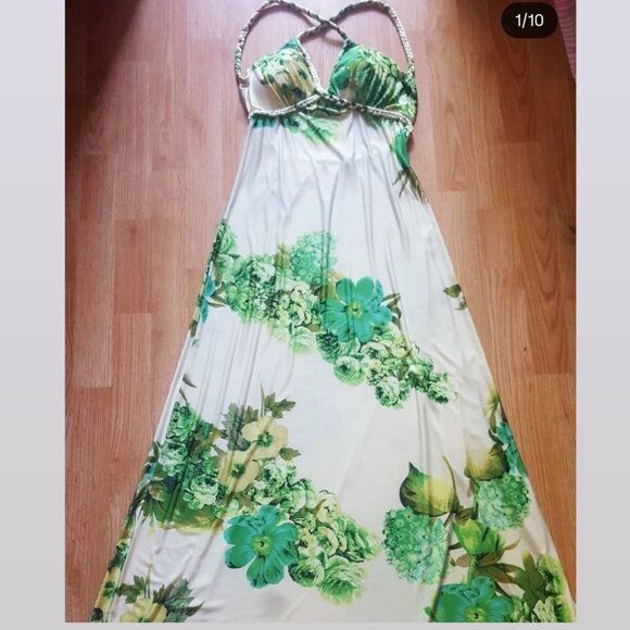Gorgeous tropical print maxi dress/sundress. - Picture 1 of 12